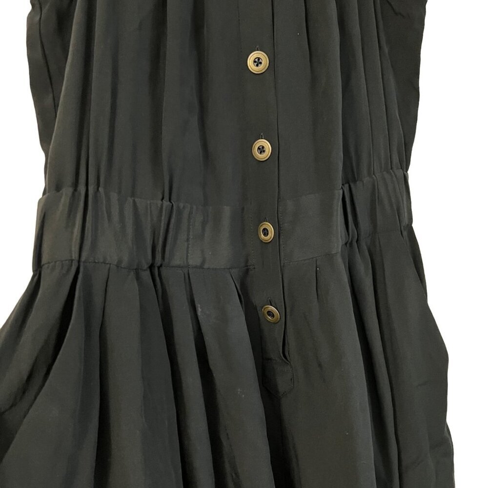Anthropologie SINE Black Silk
Button Front Sleeveless
Romper Size 4 - Picture 6 of 9